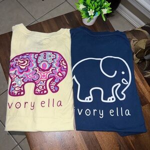 Ivory Ella Elephant T-Shirt Women Short Sleeve Crew Neck, NWOT SPring Summer